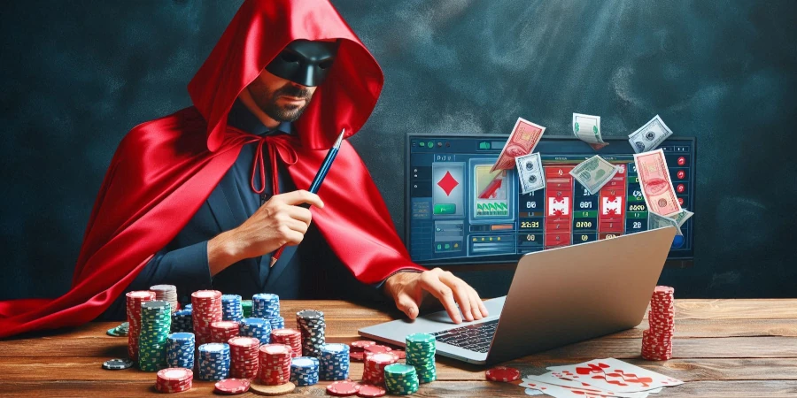 Illustration av varningsflaggor fr online casinon  bonuskrav, licenser, kundsupport och spelutbud