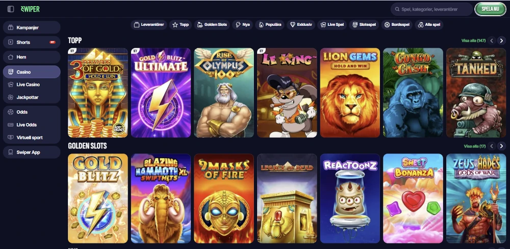Swiper Casino recension och spelutbud