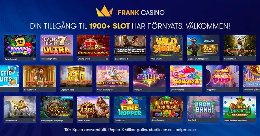 Prova Spelautomater med Frank casino bonus