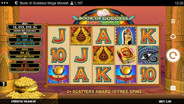 Book of Goddess Mega Moolah slot