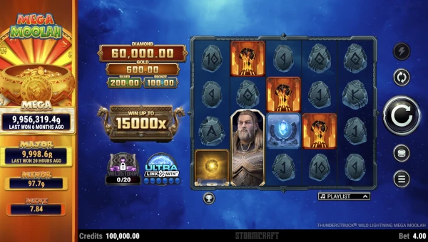 Thunderstruck Wild Lightning Mega Moolah slot